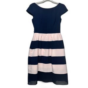 B. Smart Navy Light Pink Stripe Dress Size 5/6 A Line Event Business Smart Thick